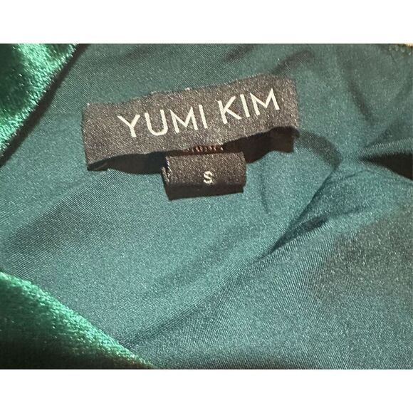 Yumi Kim Emerald green Mermaid Form Fitting Formal Velour Dress Size S - Picture 3 of 7